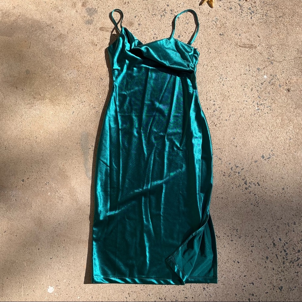 Emerald Green Women’s Cowl Neck Dress